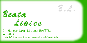 beata lipics business card